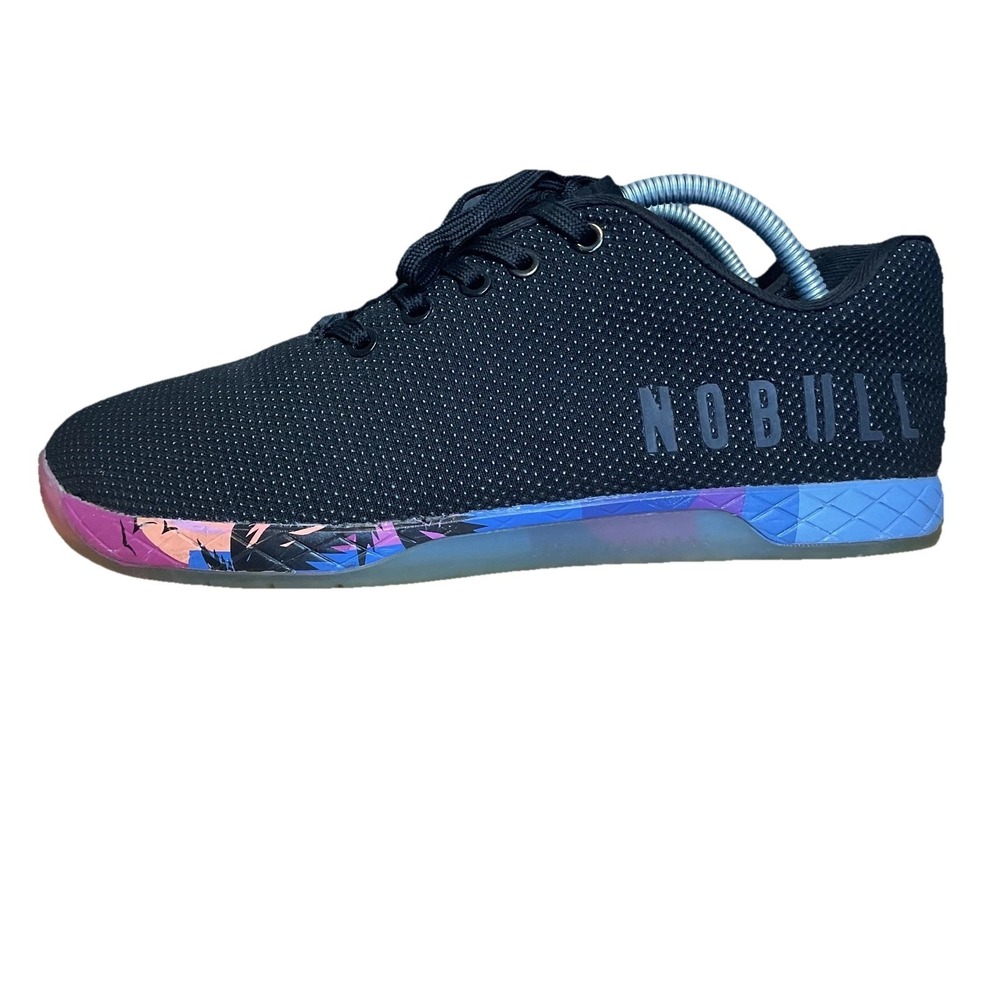 Nobull Superfabric Trainer Unisex Sneaker M9.5/W11 Black Palm Tree Workout Shoes
